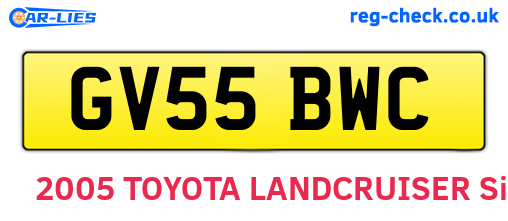 GV55BWC are the vehicle registration plates.