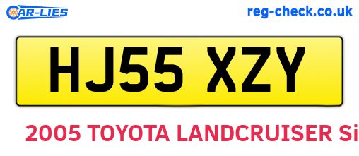 HJ55XZY are the vehicle registration plates.