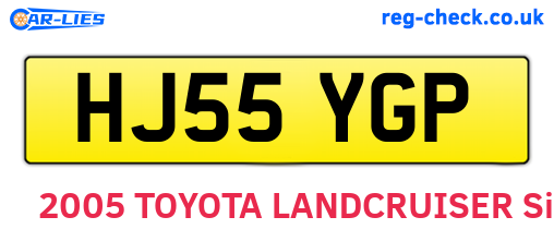 HJ55YGP are the vehicle registration plates.