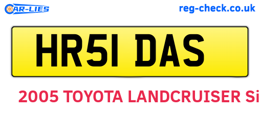 HR51DAS are the vehicle registration plates.
