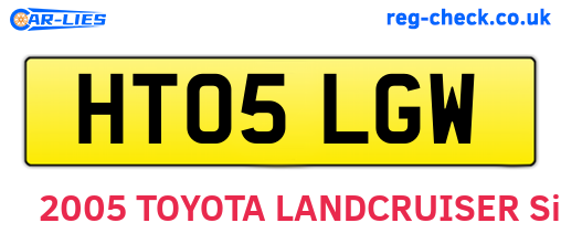 HT05LGW are the vehicle registration plates.