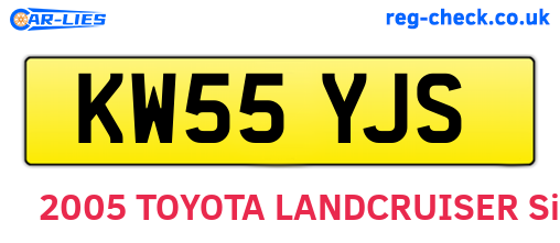 KW55YJS are the vehicle registration plates.
