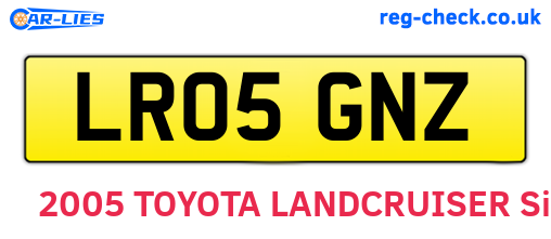 LR05GNZ are the vehicle registration plates.