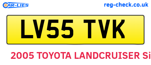 LV55TVK are the vehicle registration plates.