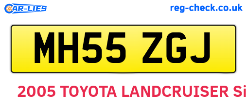 MH55ZGJ are the vehicle registration plates.