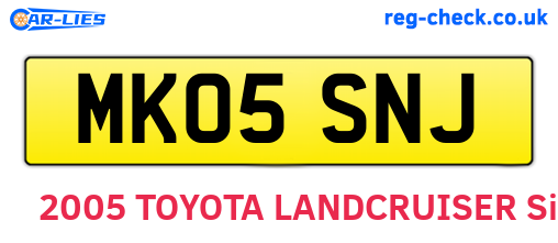 MK05SNJ are the vehicle registration plates.
