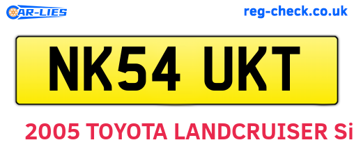 NK54UKT are the vehicle registration plates.