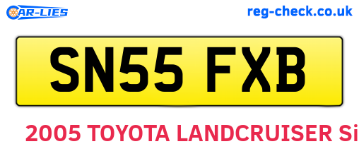 SN55FXB are the vehicle registration plates.