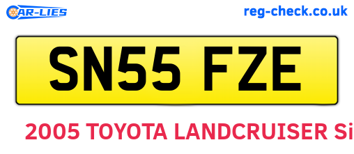 SN55FZE are the vehicle registration plates.