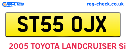 ST55OJX are the vehicle registration plates.