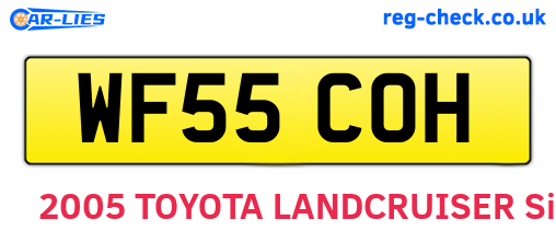 WF55COH are the vehicle registration plates.