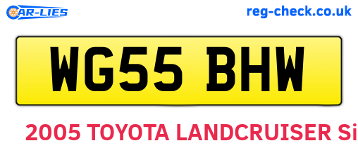WG55BHW are the vehicle registration plates.