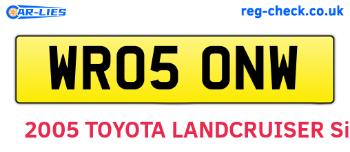 WR05ONW are the vehicle registration plates.