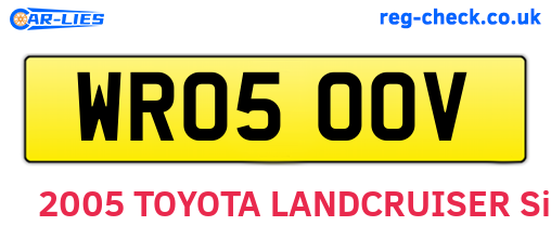WR05OOV are the vehicle registration plates.