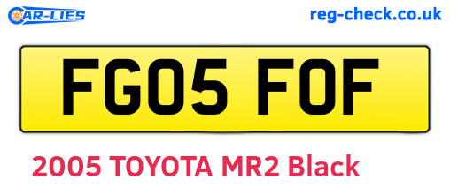 FG05FOF are the vehicle registration plates.