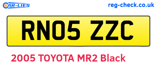 RN05ZZC are the vehicle registration plates.