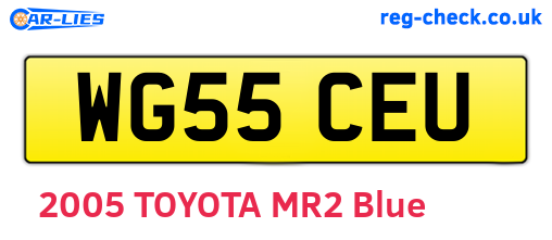 WG55CEU are the vehicle registration plates.