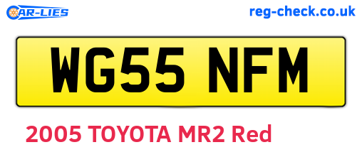 WG55NFM are the vehicle registration plates.