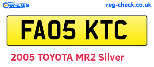 FA05KTC are the vehicle registration plates.