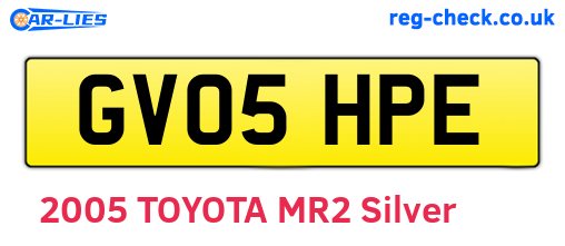 GV05HPE are the vehicle registration plates.