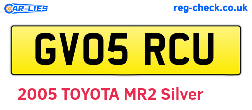 GV05RCU are the vehicle registration plates.