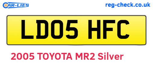 LD05HFC are the vehicle registration plates.