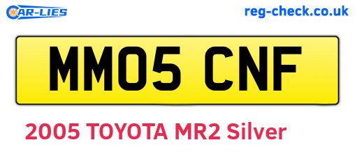 MM05CNF are the vehicle registration plates.