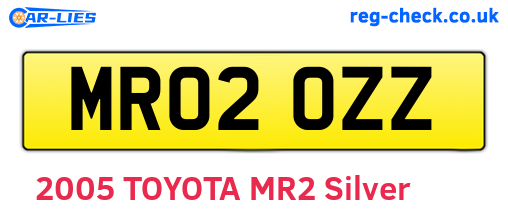 MR02OZZ are the vehicle registration plates.