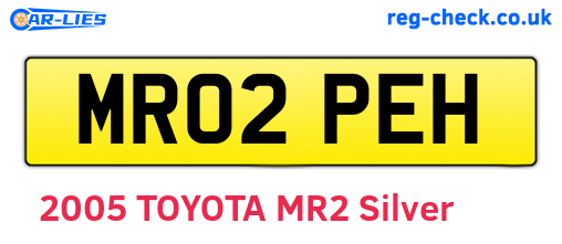 MR02PEH are the vehicle registration plates.