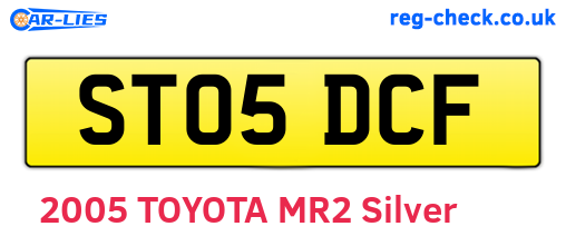 ST05DCF are the vehicle registration plates.