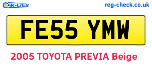 FE55YMW are the vehicle registration plates.