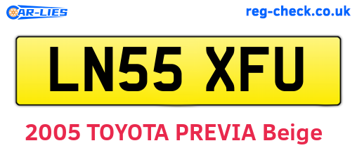 LN55XFU are the vehicle registration plates.