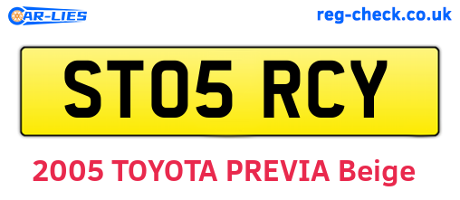 ST05RCY are the vehicle registration plates.
