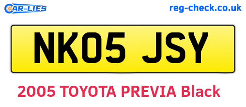 NK05JSY are the vehicle registration plates.