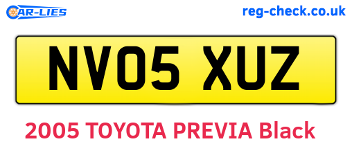 NV05XUZ are the vehicle registration plates.