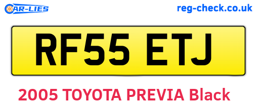 RF55ETJ are the vehicle registration plates.