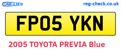 FP05YKN are the vehicle registration plates.
