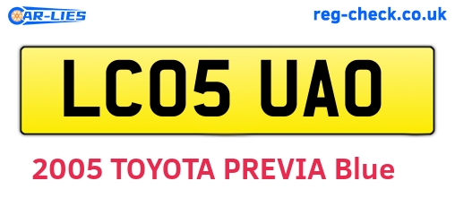 LC05UAO are the vehicle registration plates.