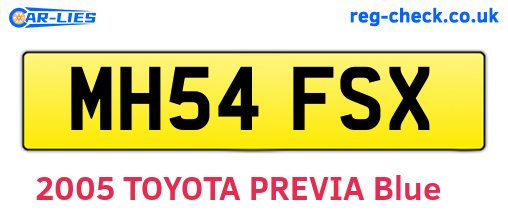 MH54FSX are the vehicle registration plates.