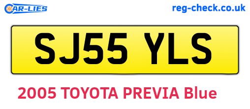 SJ55YLS are the vehicle registration plates.