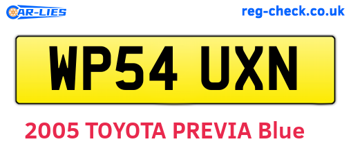 WP54UXN are the vehicle registration plates.