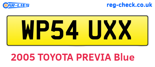 WP54UXX are the vehicle registration plates.