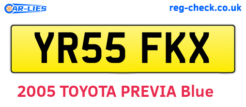 YR55FKX are the vehicle registration plates.