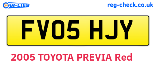 FV05HJY are the vehicle registration plates.