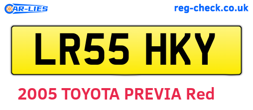 LR55HKY are the vehicle registration plates.