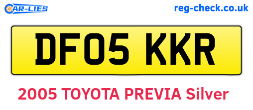 DF05KKR are the vehicle registration plates.