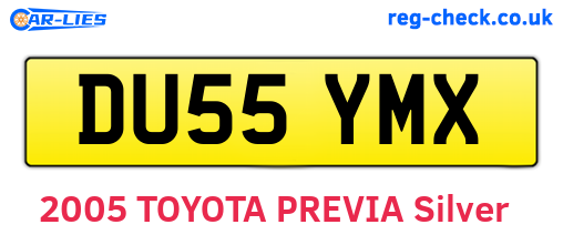 DU55YMX are the vehicle registration plates.