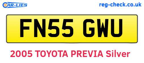 FN55GWU are the vehicle registration plates.