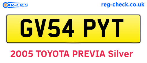 GV54PYT are the vehicle registration plates.