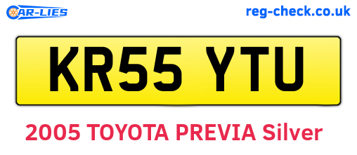 KR55YTU are the vehicle registration plates.
